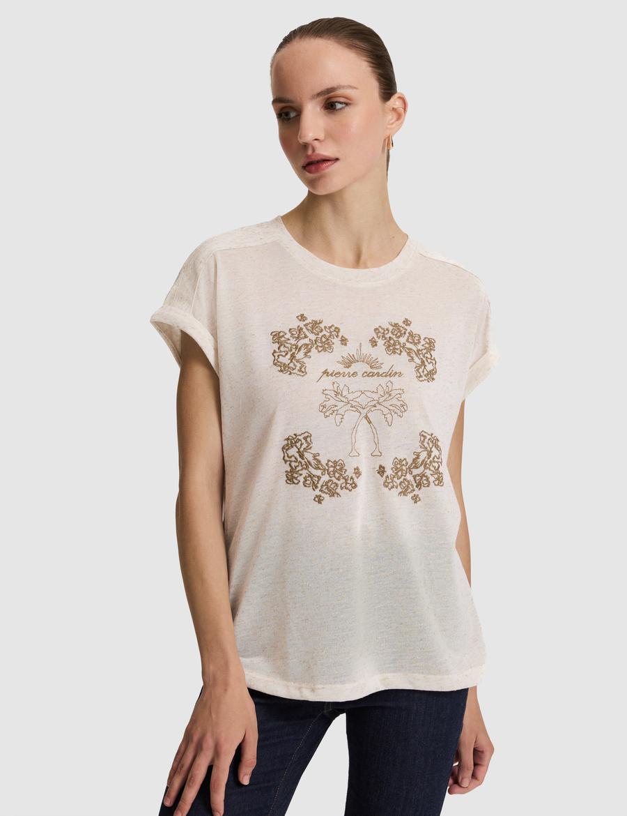 Bej Comfort Fit Tişört