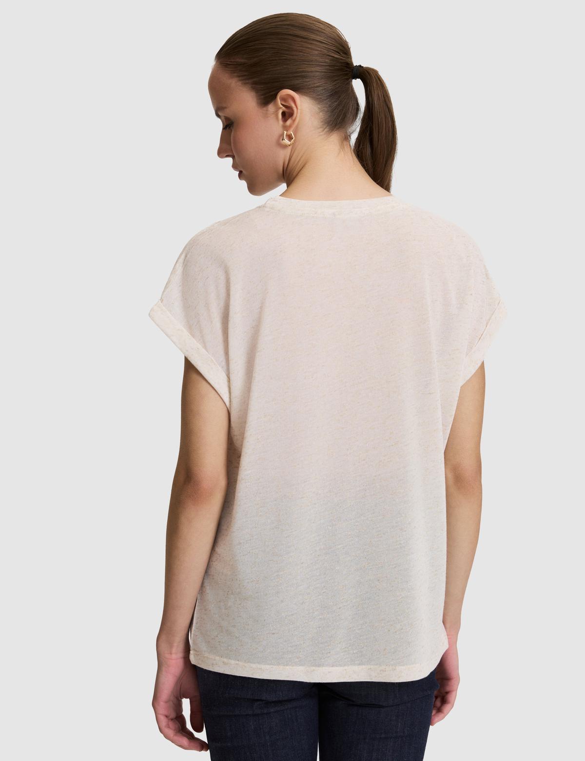 Bej Comfort Fit Tişört - 50319839006