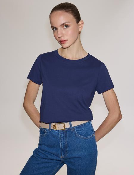 Lacivert Regular Fit Basic Tişört - 50325474008