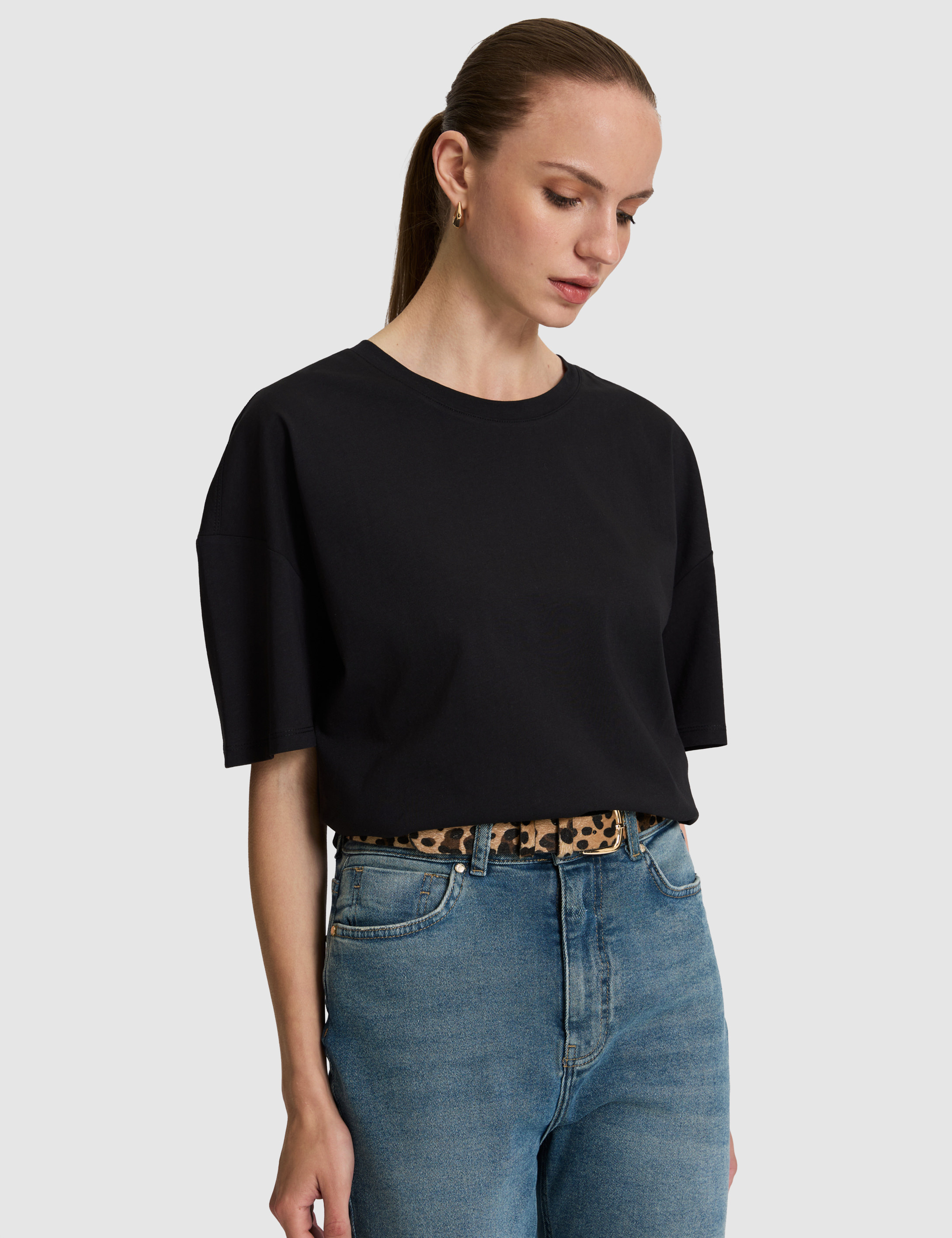 Siyah Oversize Tişört - 50325455011