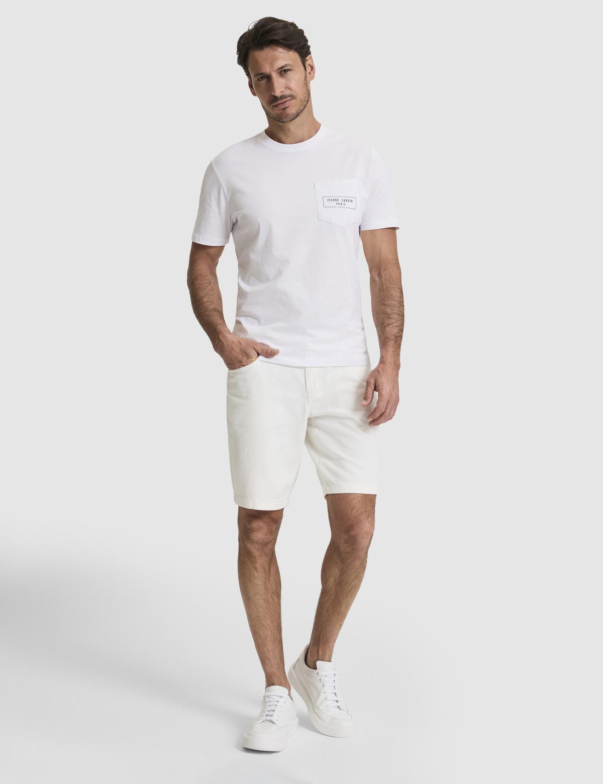 Beyaz Regular Fit %100 Pamuk Bisiklet Yaka Tişört - 50327866001