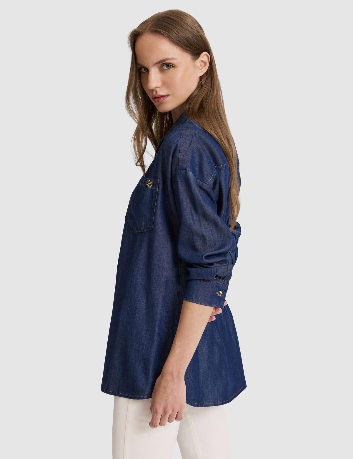 Saks Comfort Fit Jean Gömlek - 50325403003