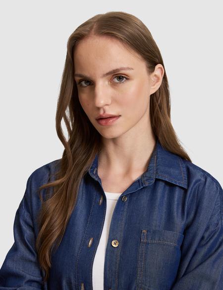Saks Comfort Fit Jean Gömlek - 50325403003