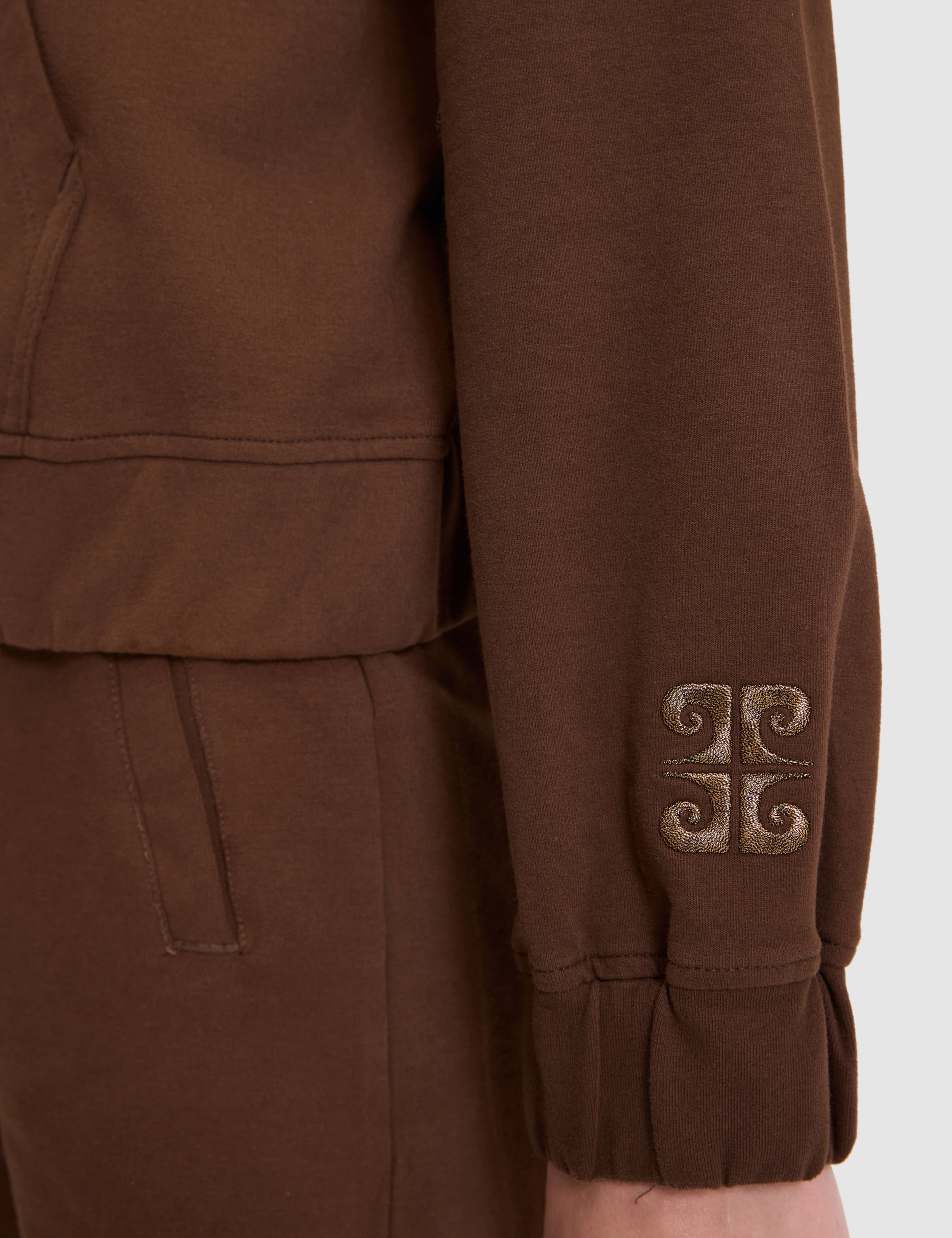 Kahverengi Crop Top Örme Hırka - Image 6