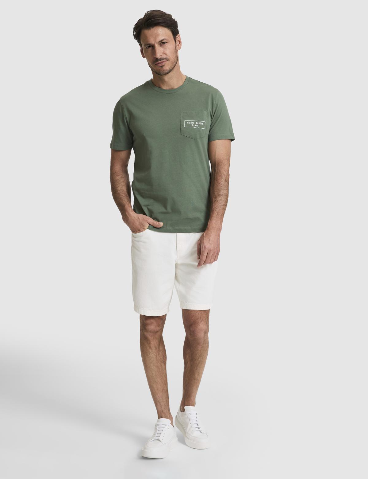 Haki Regular Fit %100 Pamuk Bisiklet Yaka Tişört - 50327866021