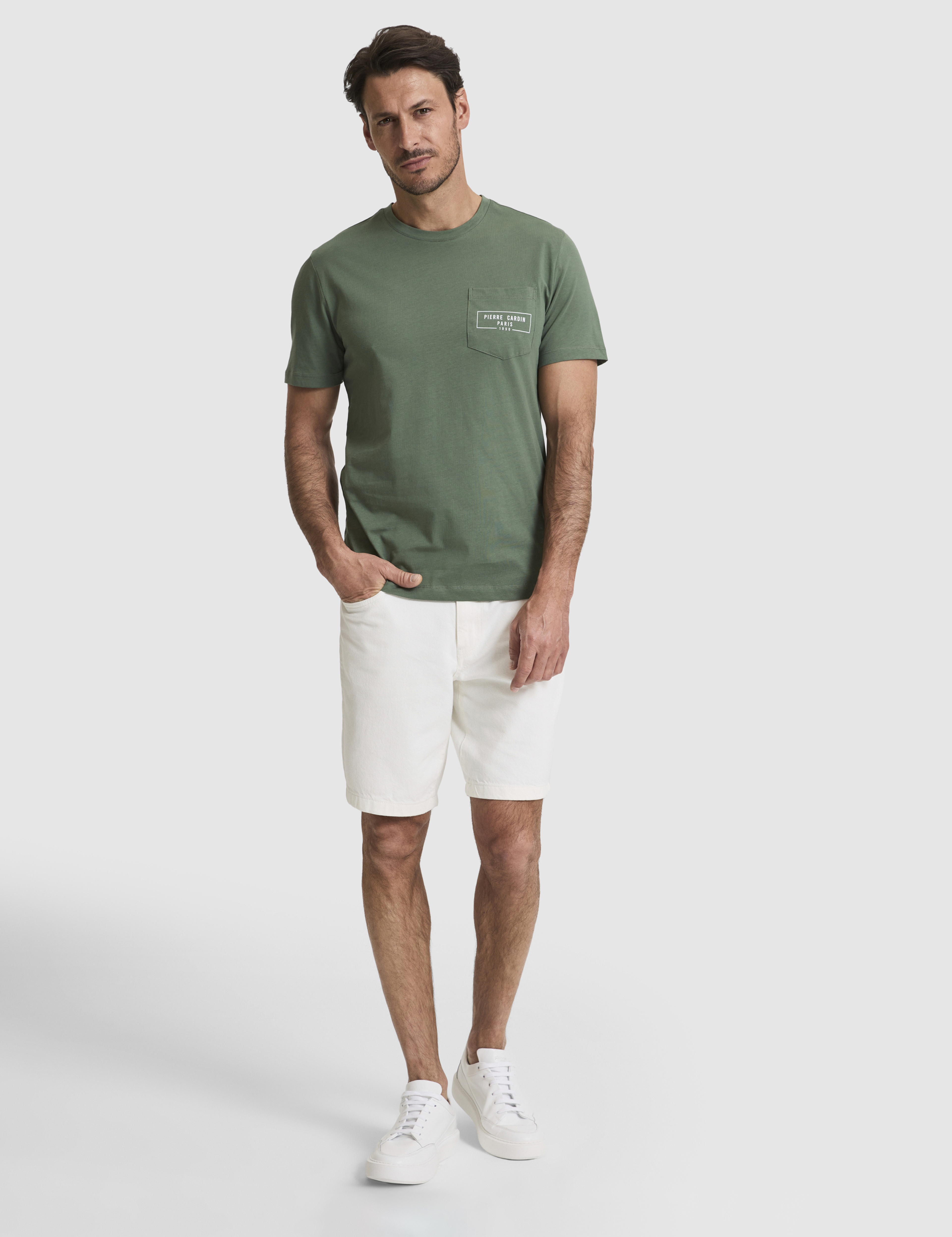 Haki Regular Fit %100 Pamuk Bisiklet Yaka Tişört - Image 4