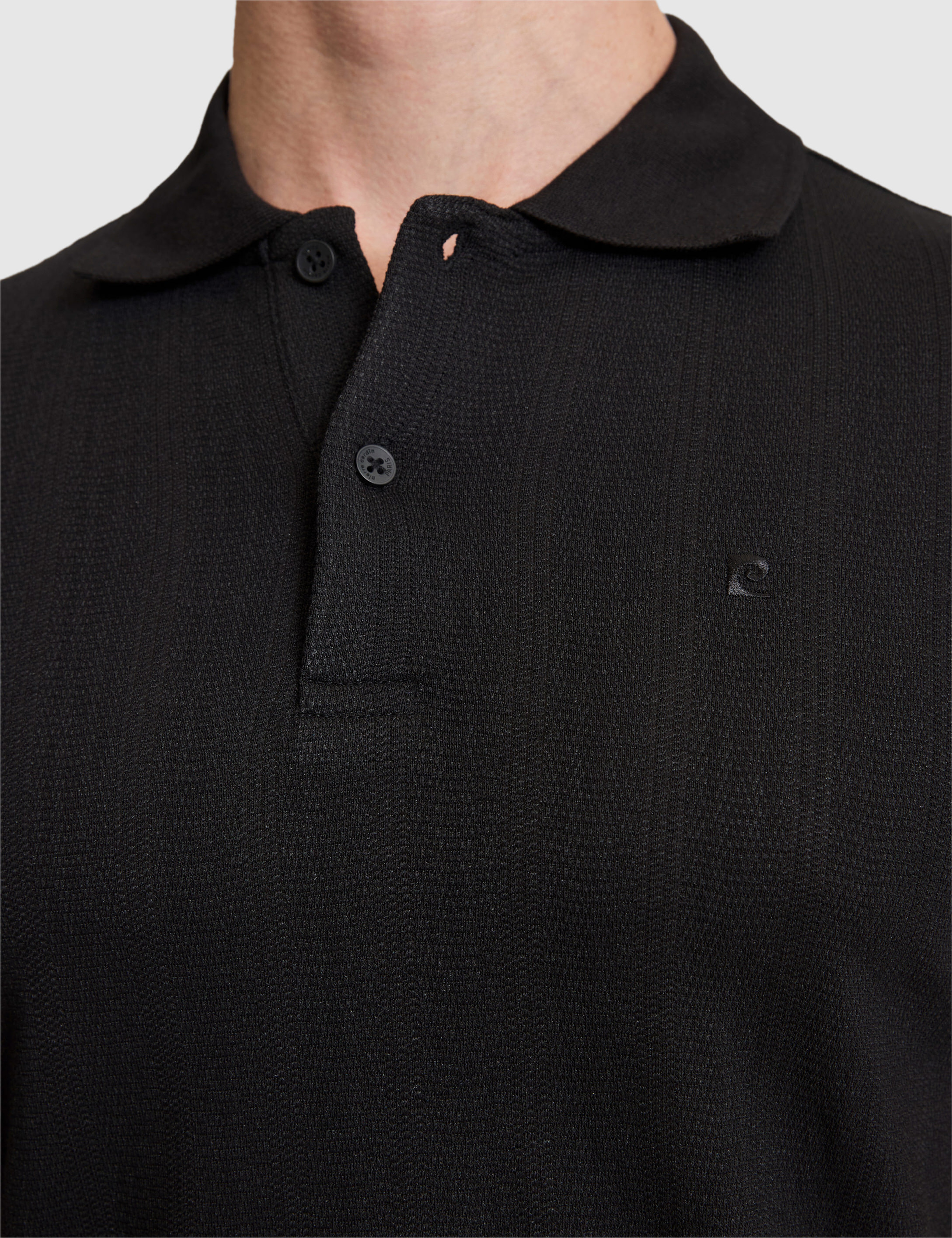 Siyah Slim Fit Düğmeli Polo Yaka Tişört