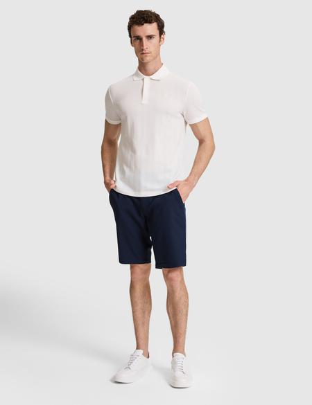 Ekru Slim Fit Düğmeli Polo Yaka Tişört - 50321192014