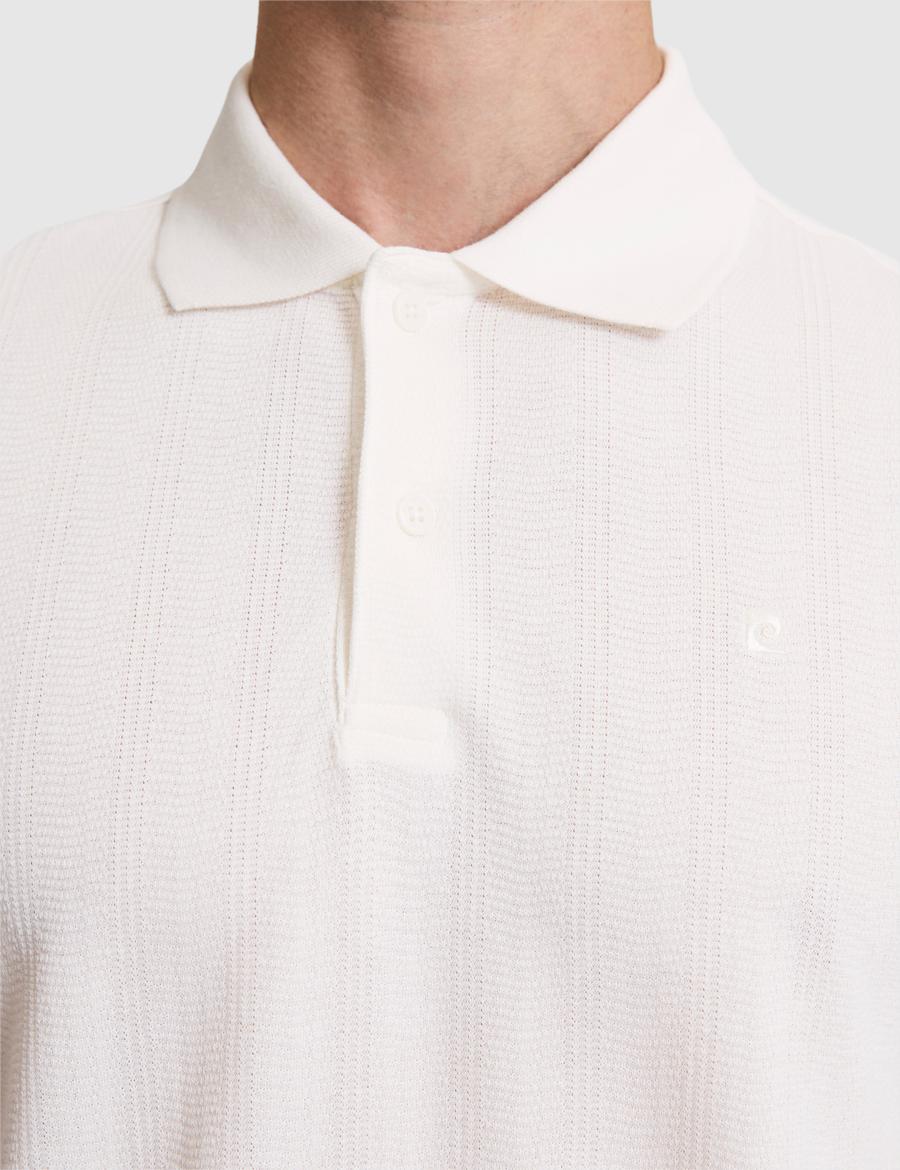 Ekru Slim Fit Düğmeli Polo Yaka Tişört