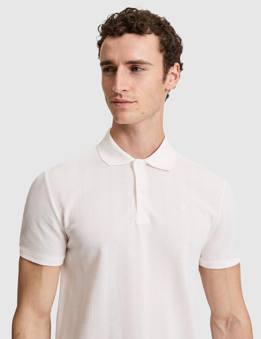 Ekru Slim Fit Düğmeli Polo Yaka Tişört