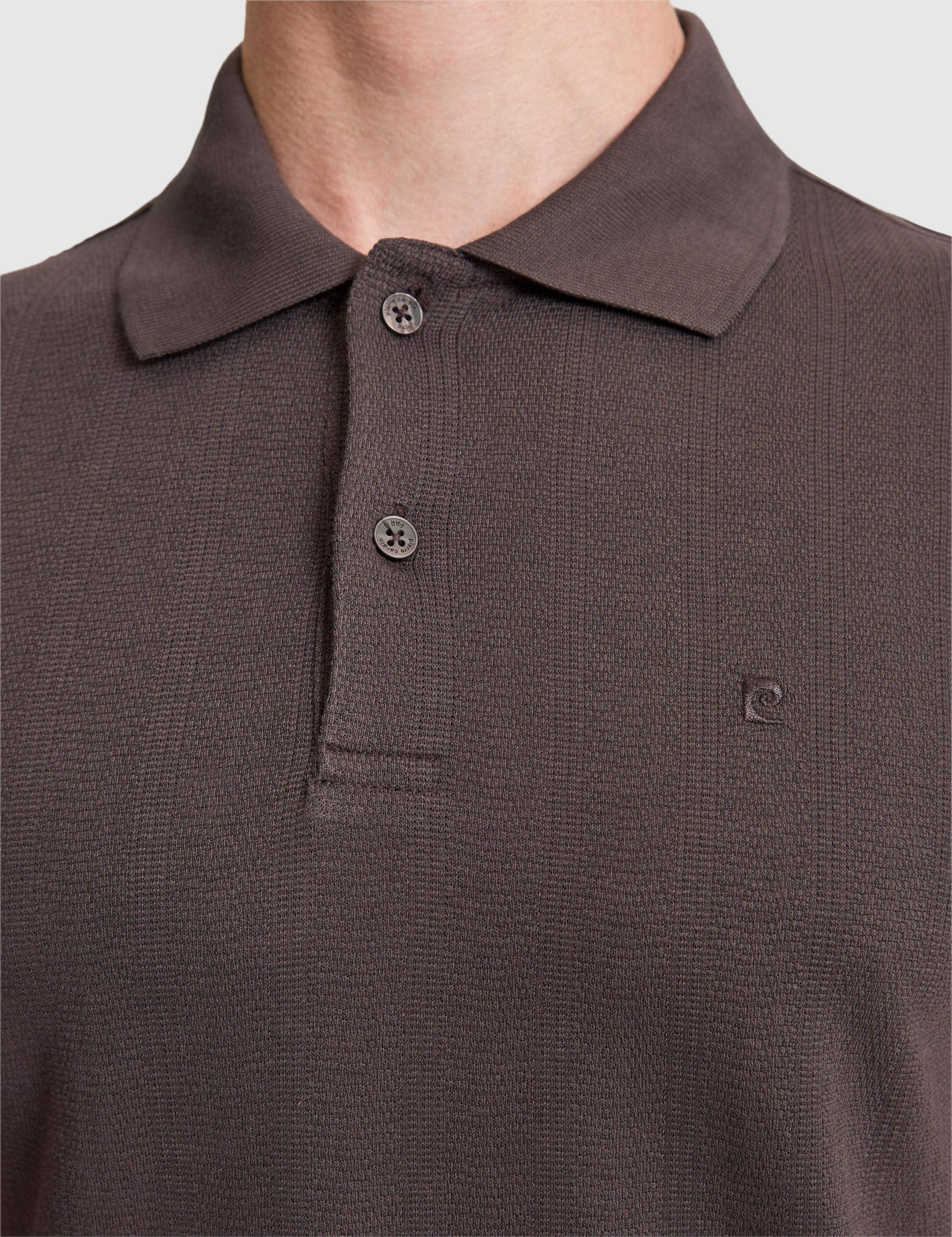 Koyu Kahverengi Slim Fit Düğmeli Polo Yaka Tişört