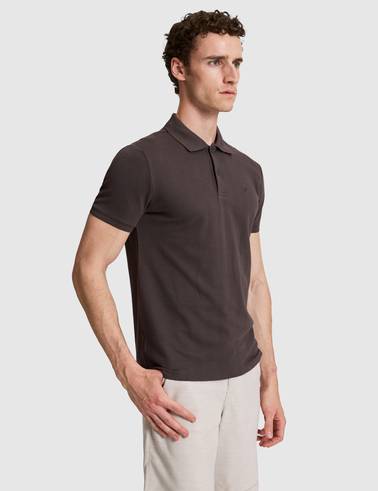 Koyu Kahverengi Slim Fit Düğmeli Polo Yaka Tişört