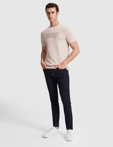 Koyu Bej Regular Fit Bisiklet Yaka Tişört - 50321063034