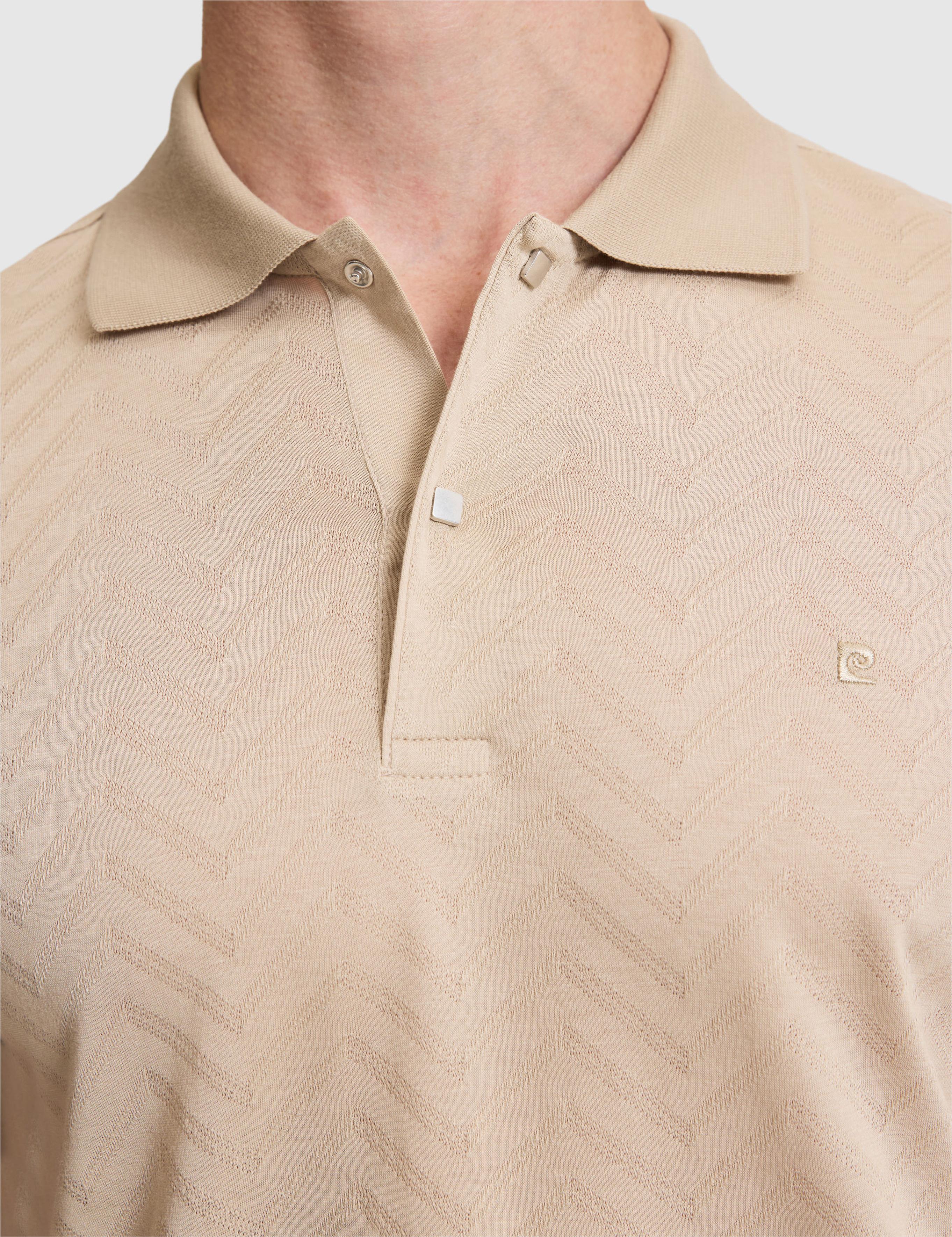 Koyu Bej Slim Fit %100 Pamuk Polo Yaka Tişört