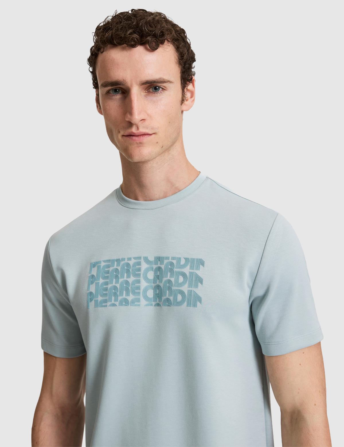 Koyu Mint Regular Fit Bisiklet Yaka Tişört - 50321063021