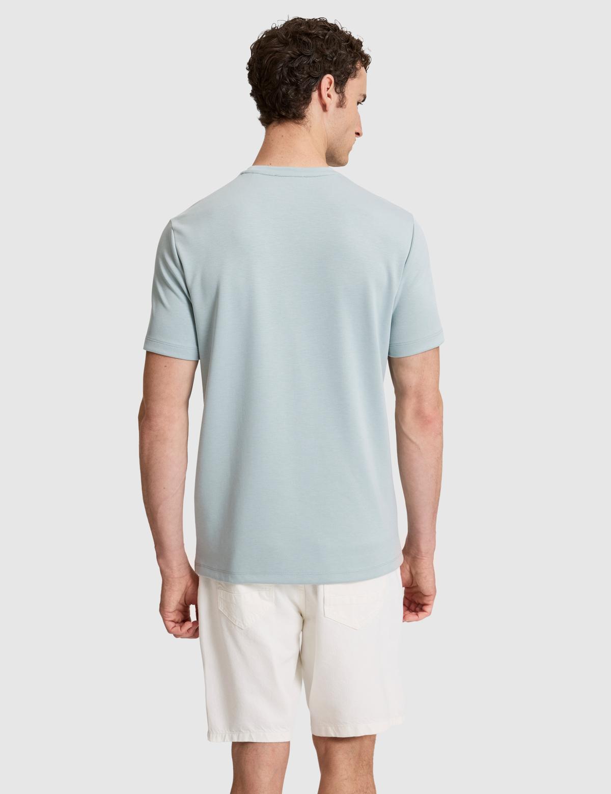 Koyu Mint Regular Fit Bisiklet Yaka Tişört - 50321063021