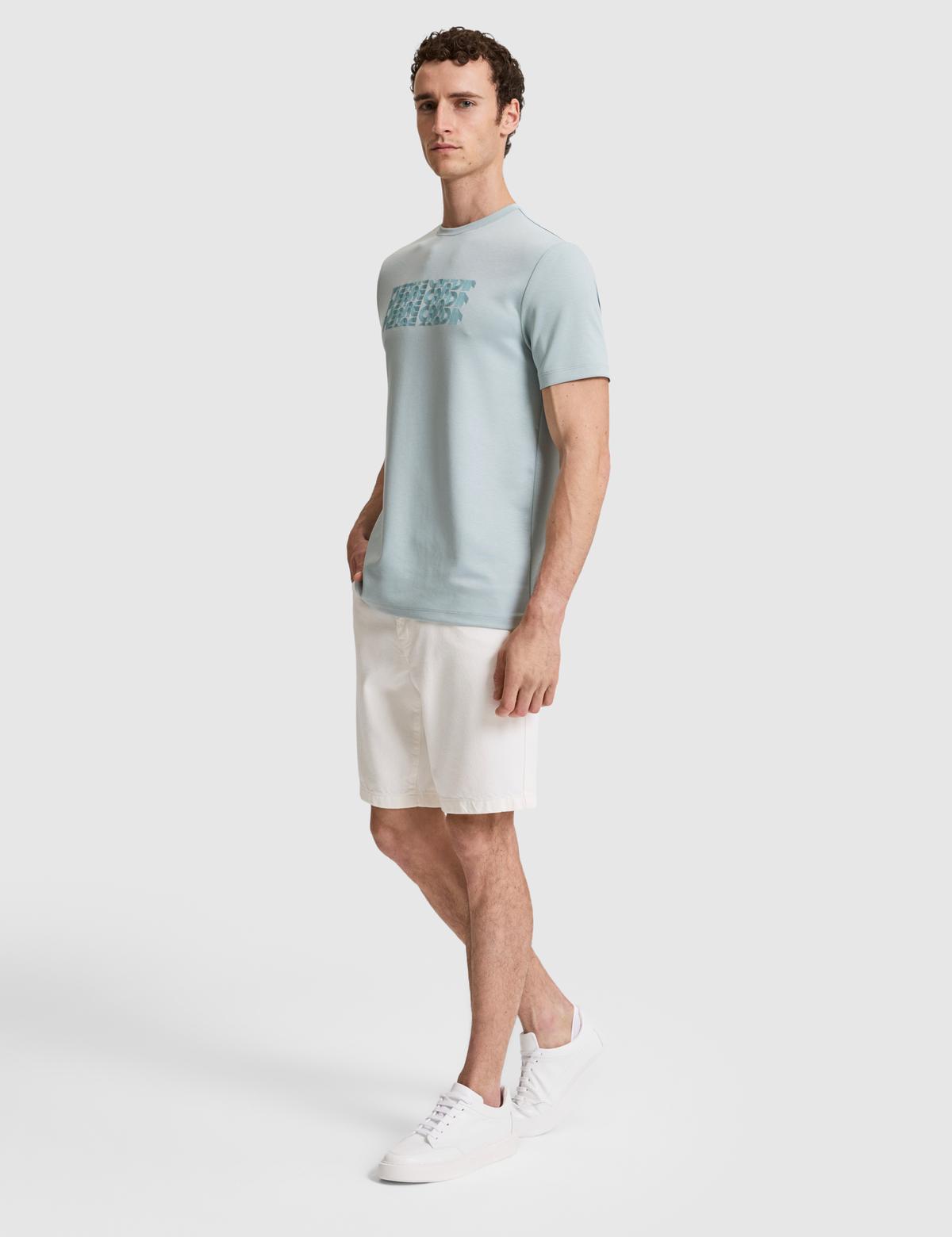 Koyu Mint Regular Fit Bisiklet Yaka Tişört - 50321063021