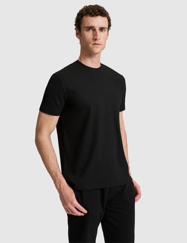 Siyah Regular Fit Bisiklet Yaka Tişört