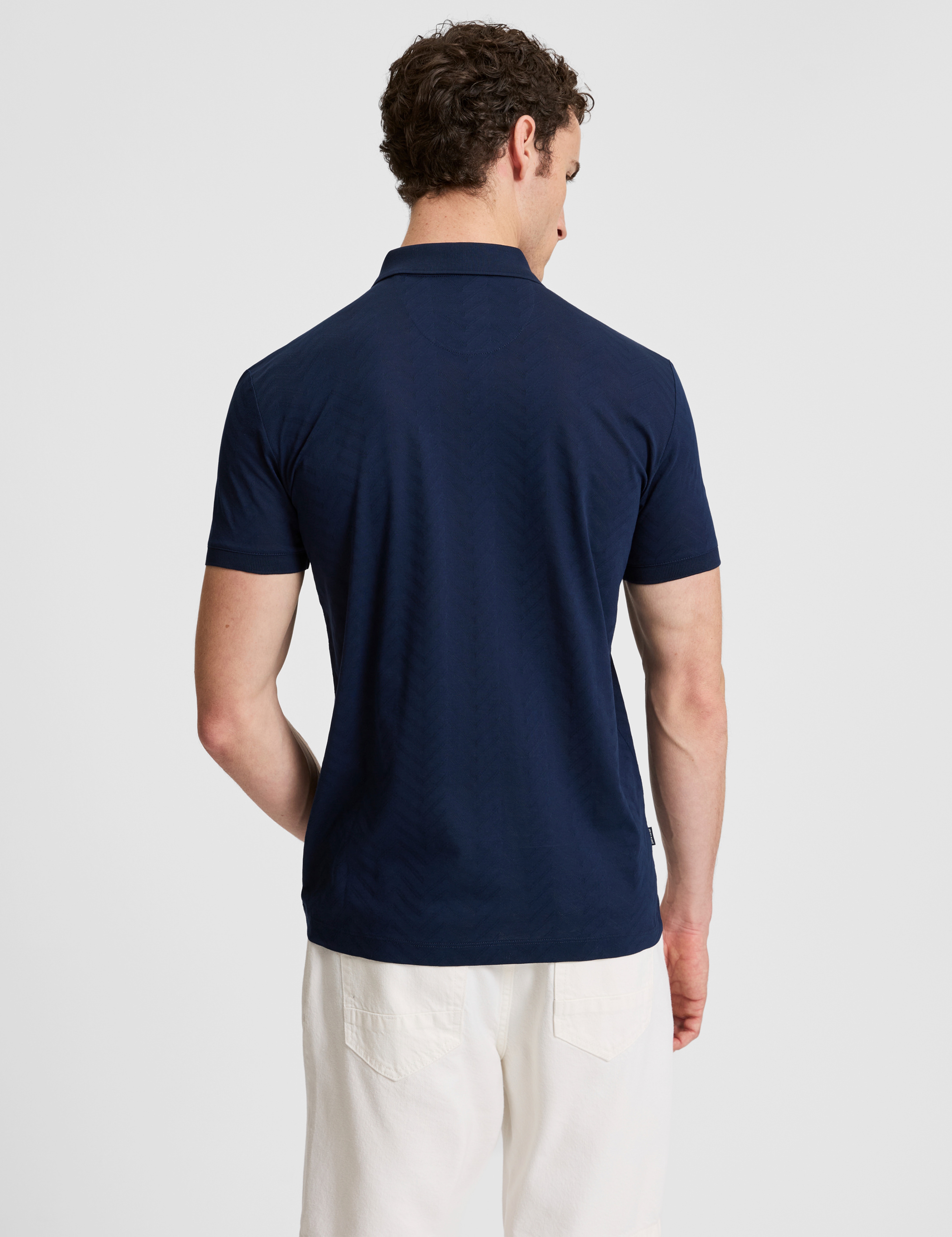 Lacivert Slim Fit %100 Pamuk Düğmeli Polo Yaka Tişört