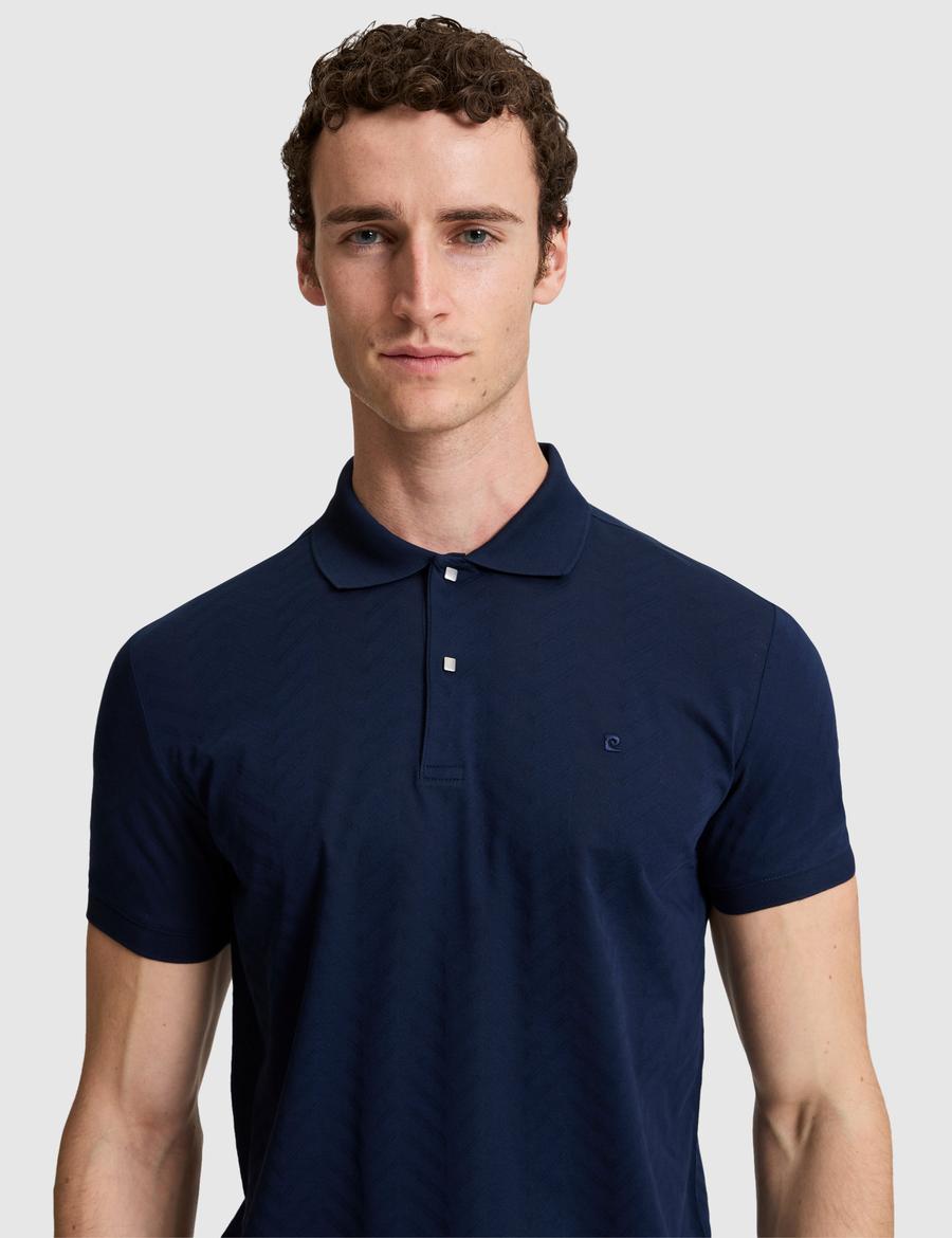 Lacivert Slim Fit %100 Pamuk Polo Yaka Tişört