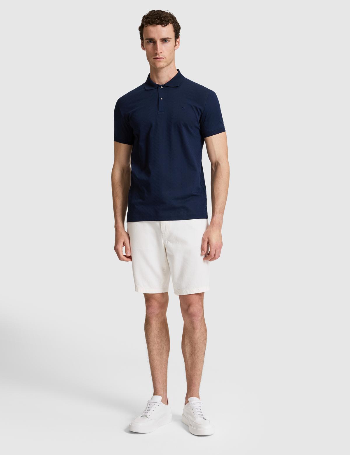 Lacivert Slim Fit %100 Pamuk Polo Yaka Tişört - 50321028007