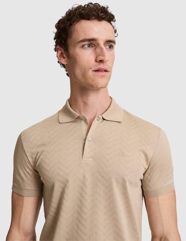 Koyu Bej Slim Fit %100 Pamuk Polo Yaka Tişört