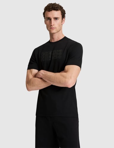 Siyah Regular Fit Bisiklet Yaka Tişört