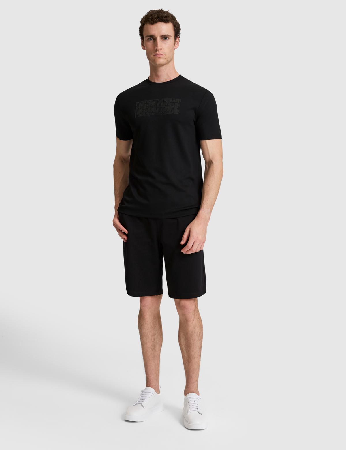 Siyah Regular Fit Bisiklet Yaka Tişört - 50321063064