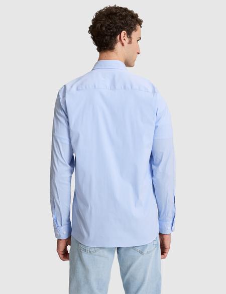 Mavi Çizgili Slim Fit Uzunkollu Gömlek - 50320890007