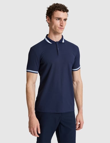 Lacivert Slim Fit Düğmeli Polo Yaka Tişört