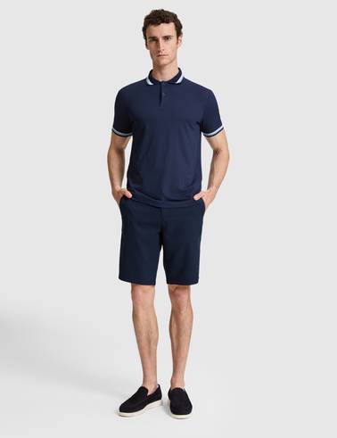 Lacivert Slim Fit Düğmeli Polo Yaka Tişört