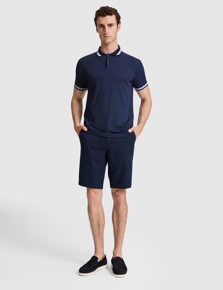 Lacivert Slim Fit Düğmeli Polo Yaka Tişört - 50321159009