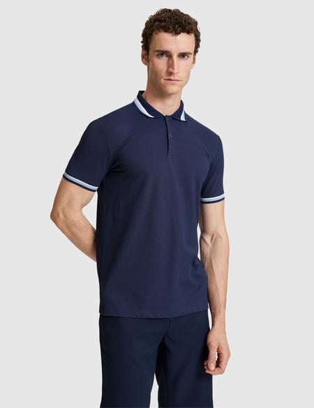 Lacivert Slim Fit Düğmeli Polo Yaka Tişört - 50321159009