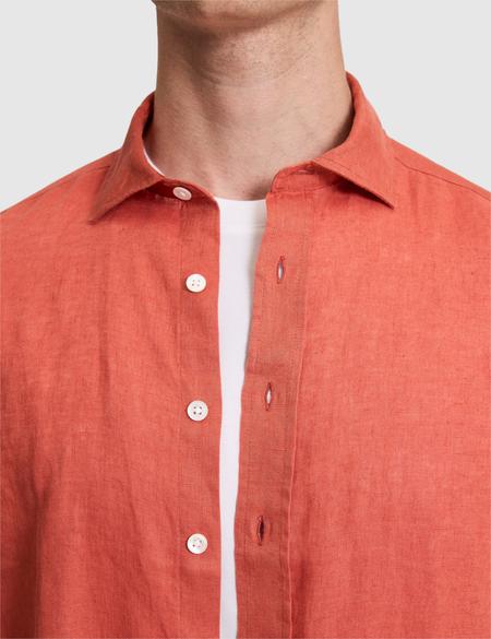 Kiremi Nefes Alan %100 Keten Regular Fit Uzunkollu Gömlek - 50320945046