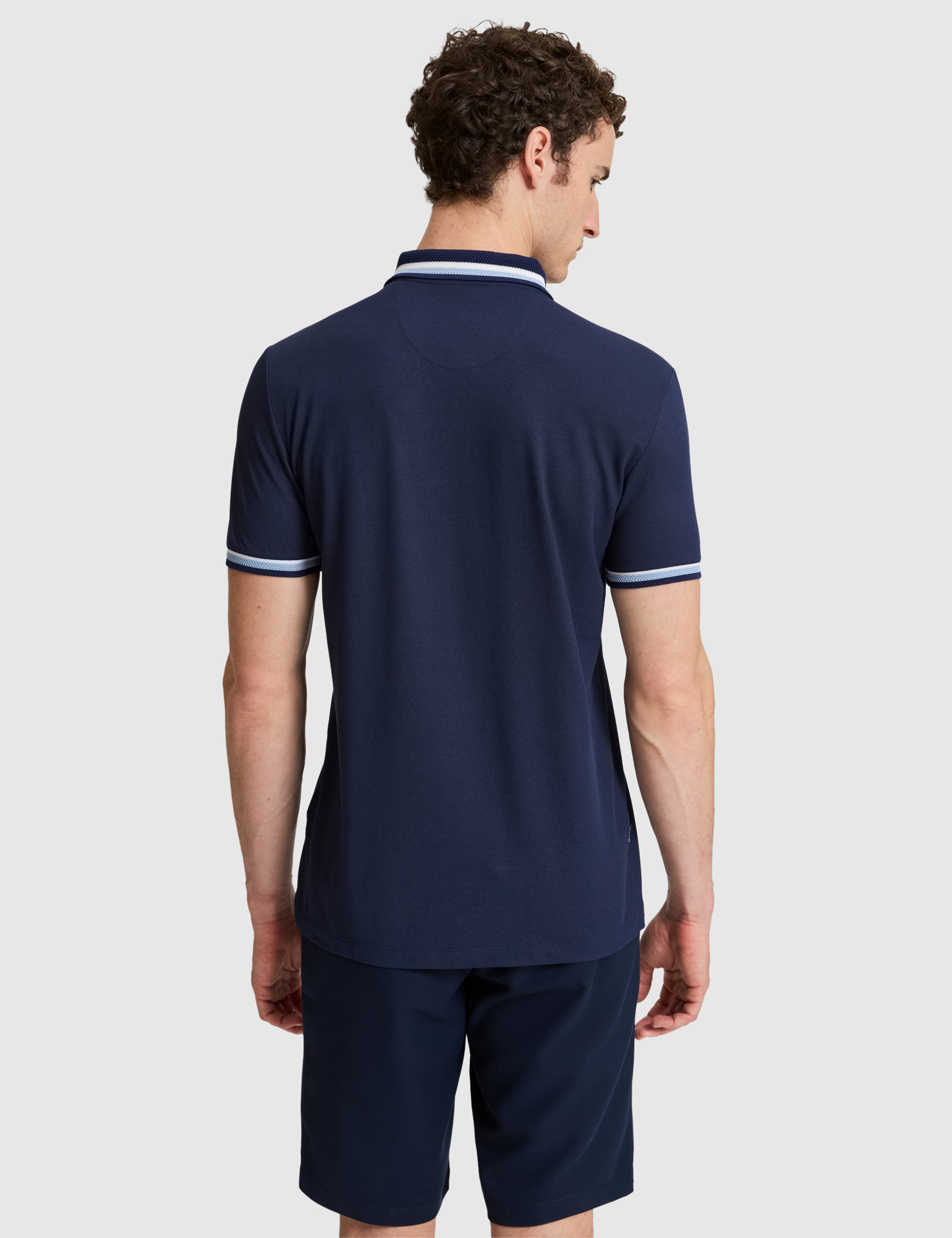 Lacivert Slim Fit Düğmeli Polo Yaka Tişört - Image 5