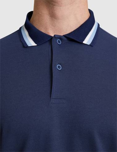 Lacivert Slim Fit Düğmeli Polo Yaka Tişört