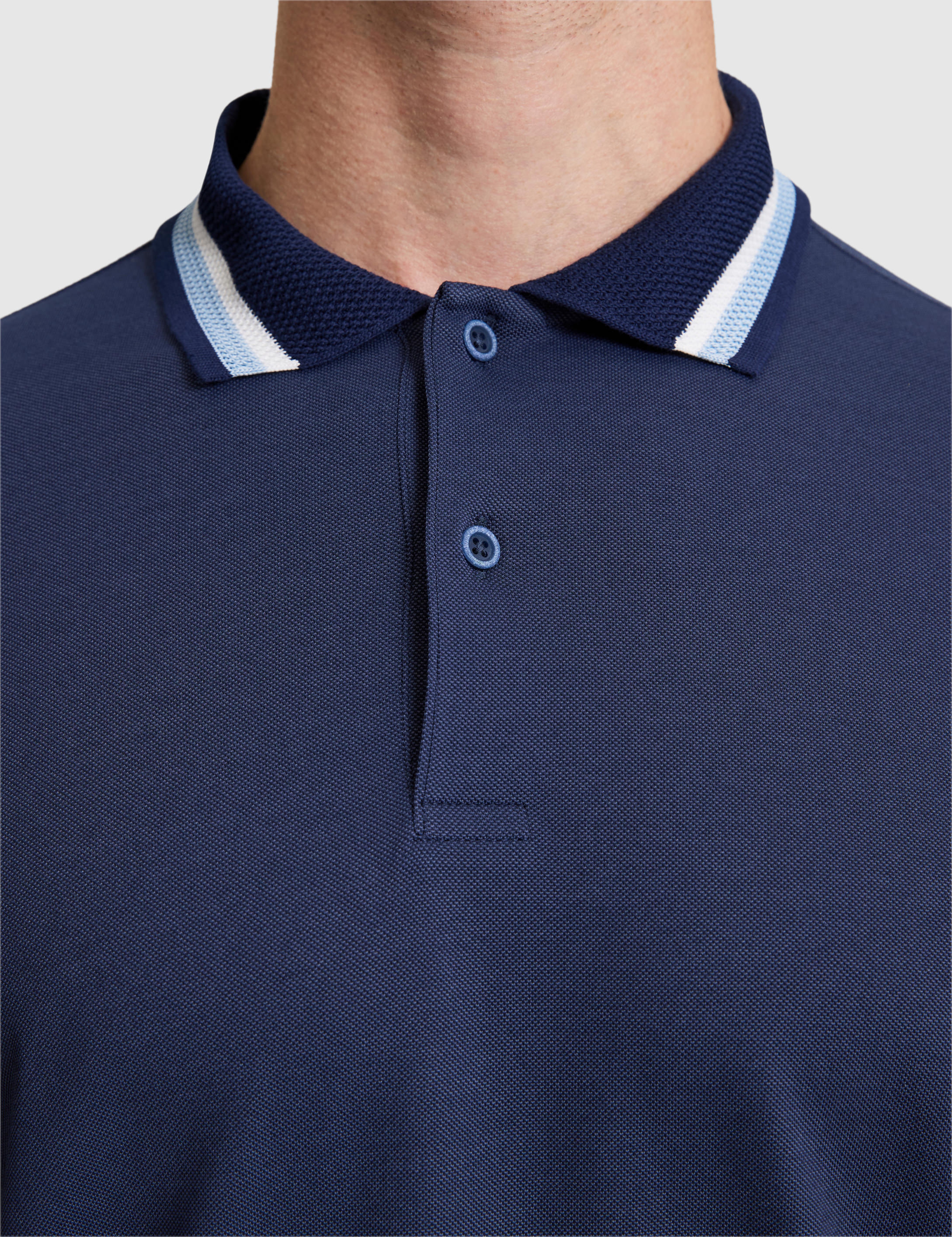 Lacivert Slim Fit Düğmeli Polo Yaka Tişört - Image 6