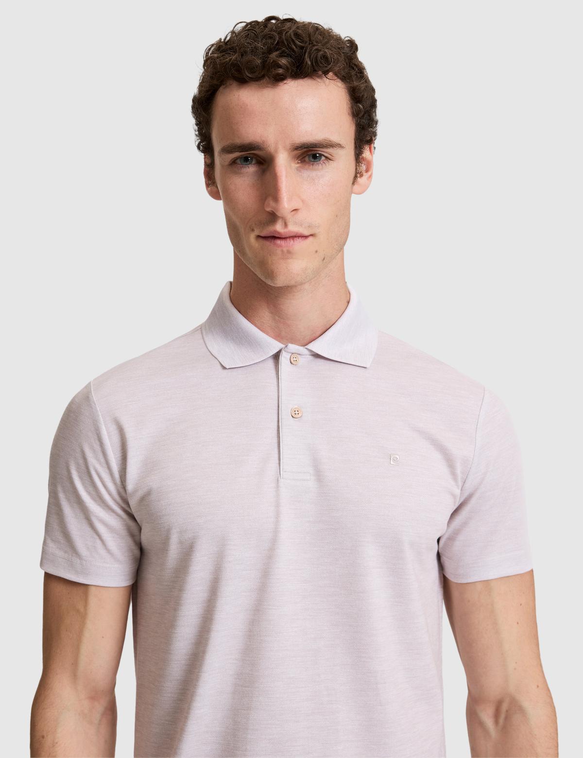 Bej Slim Fit Polo Yaka Tişört - 50323955041