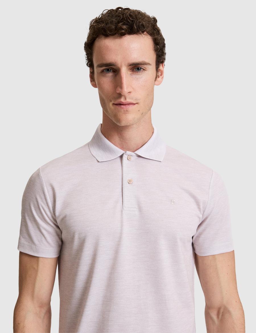 Bej Slim Fit Polo Yaka Tişört
