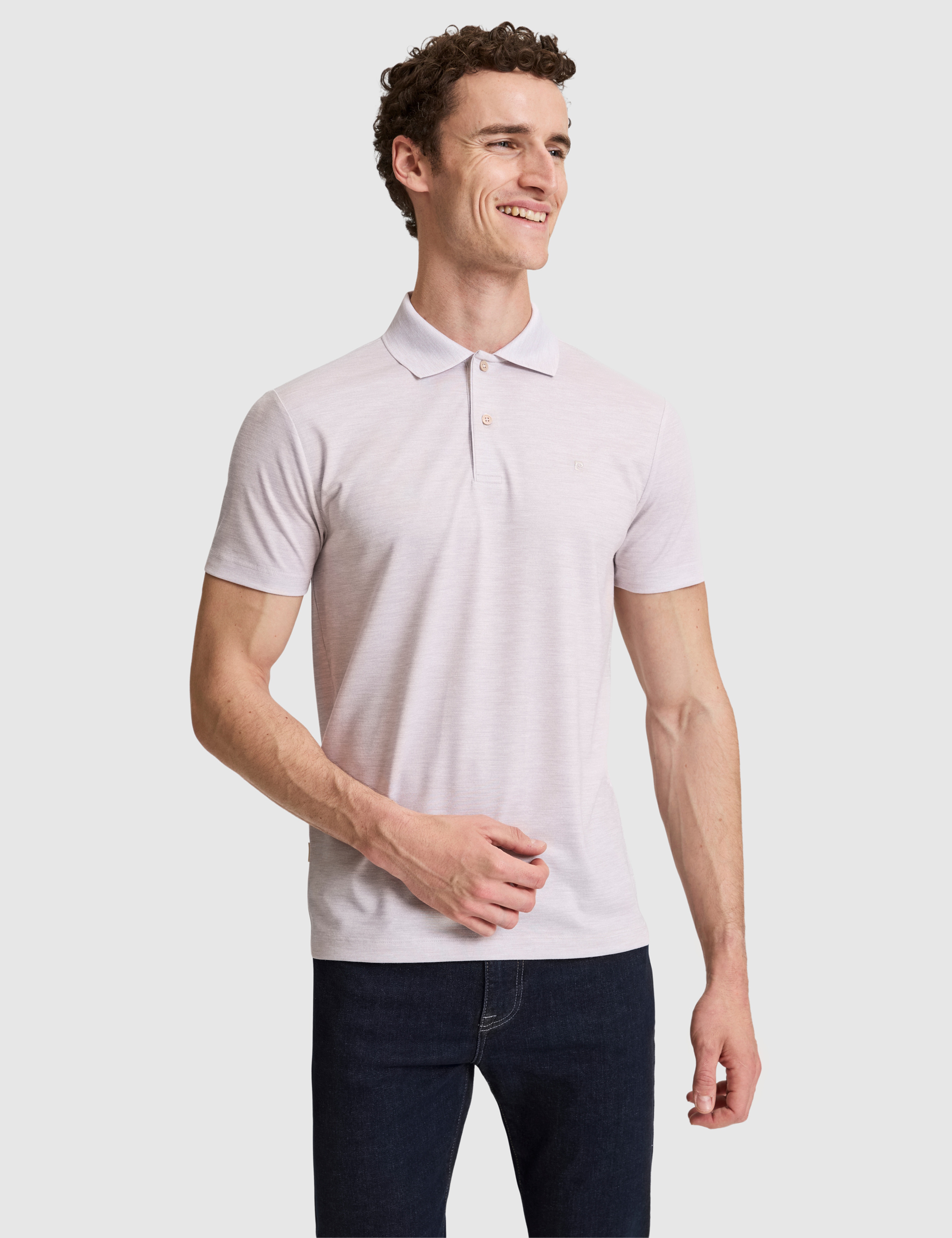 Bej Slim Fit Düğmeli Polo Yaka Tişört - Image 3