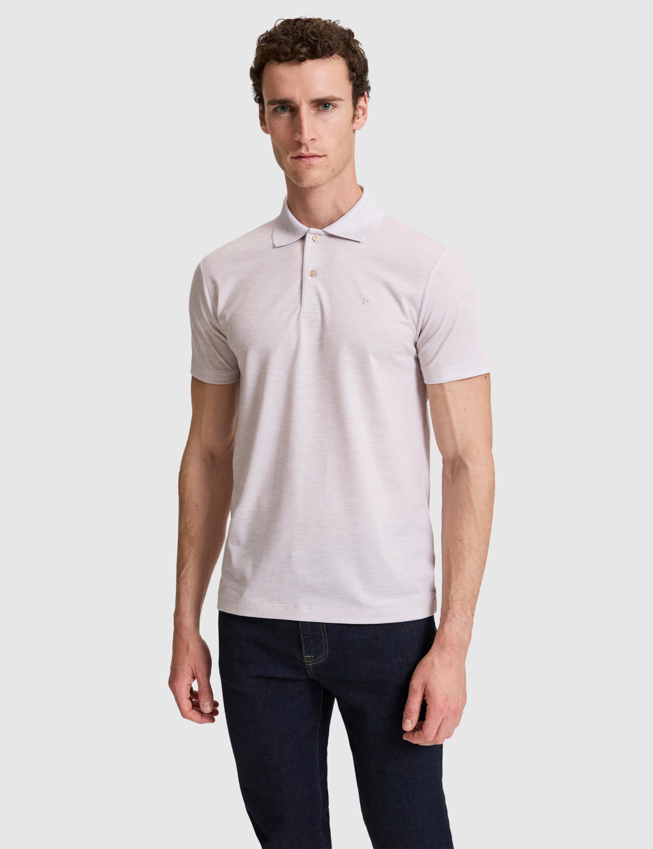 Bej Slim Fit Polo Yaka Tişört