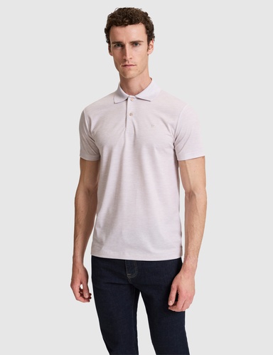 Bej Slim Fit Düğmeli Polo Yaka Tişört