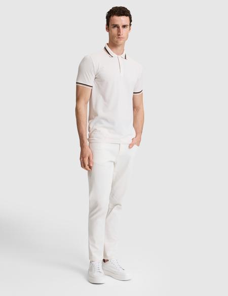 Ekru Slim Fit Düğmeli Polo Yaka Tişört - 50321159040