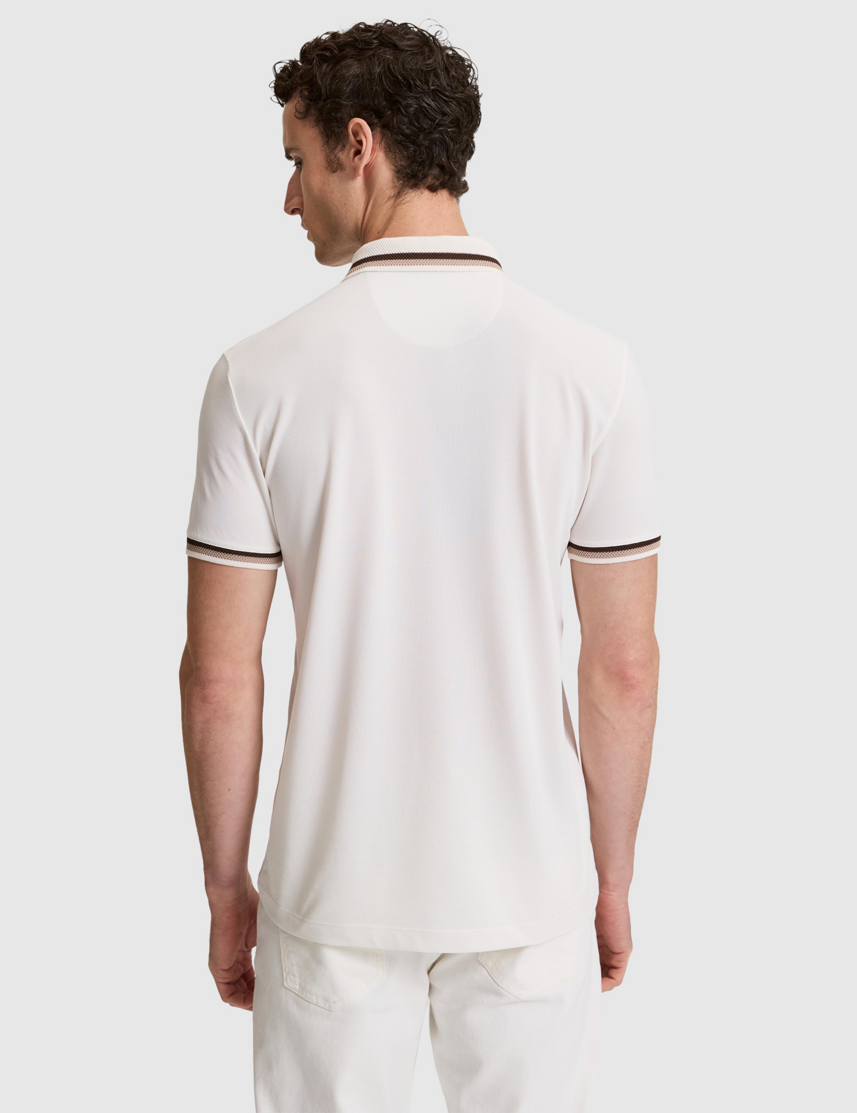 Ekru Slim Fit Düğmeli Polo Yaka Tişört