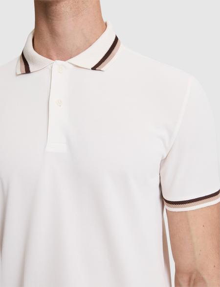 Ekru Slim Fit Düğmeli Polo Yaka Tişört - 50321159040