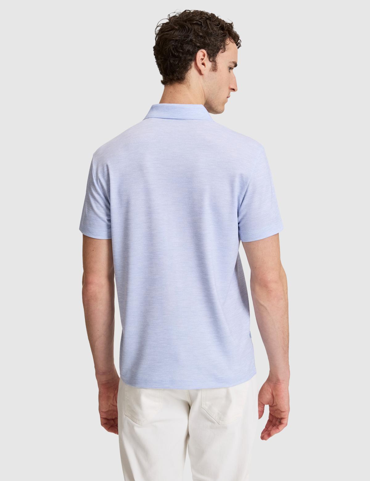 Açık Mavi Slim Düğmeli Fit Polo Yaka Tişört - 50323955035