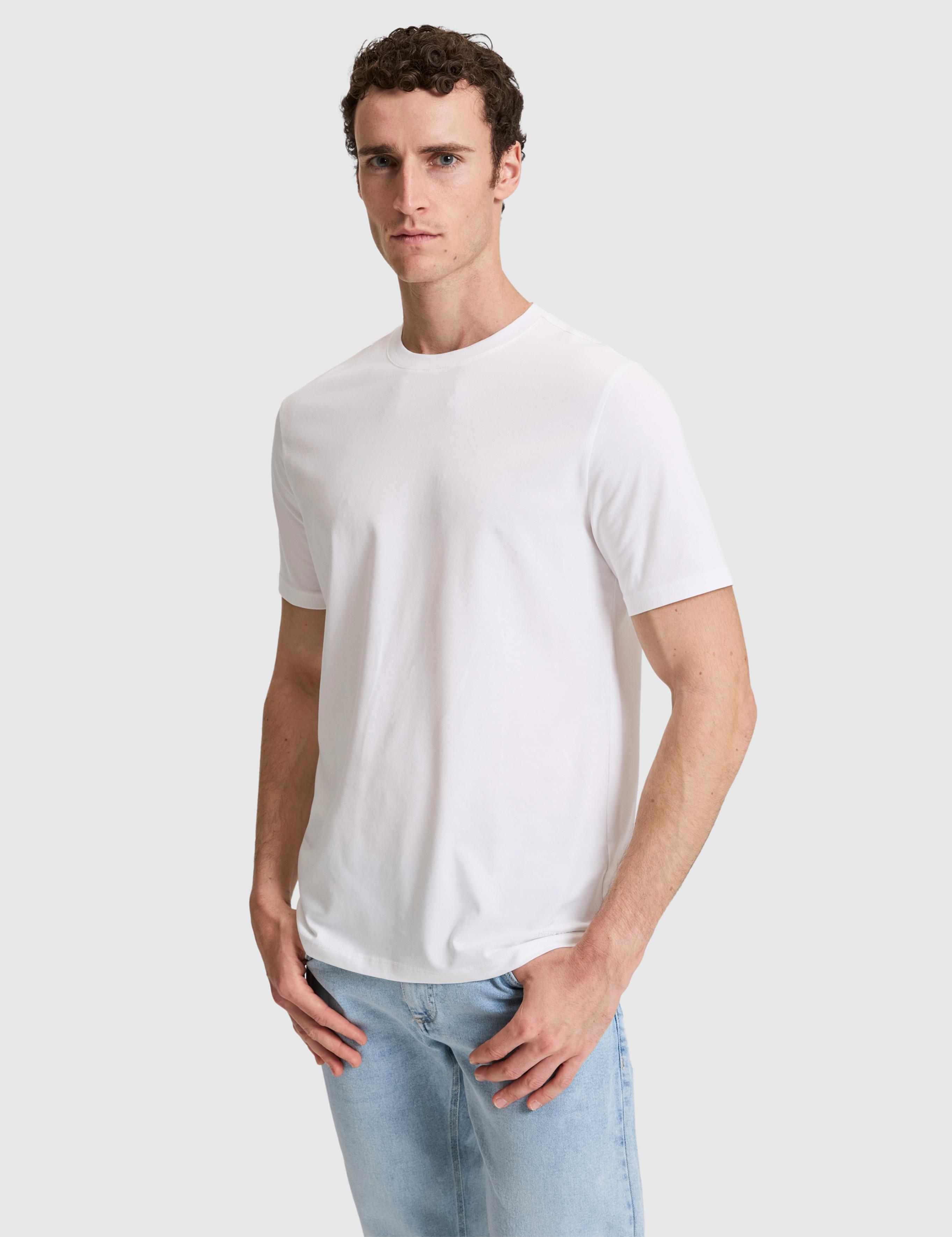 Ekru Regular Fit Bisiklet Yaka Tişört