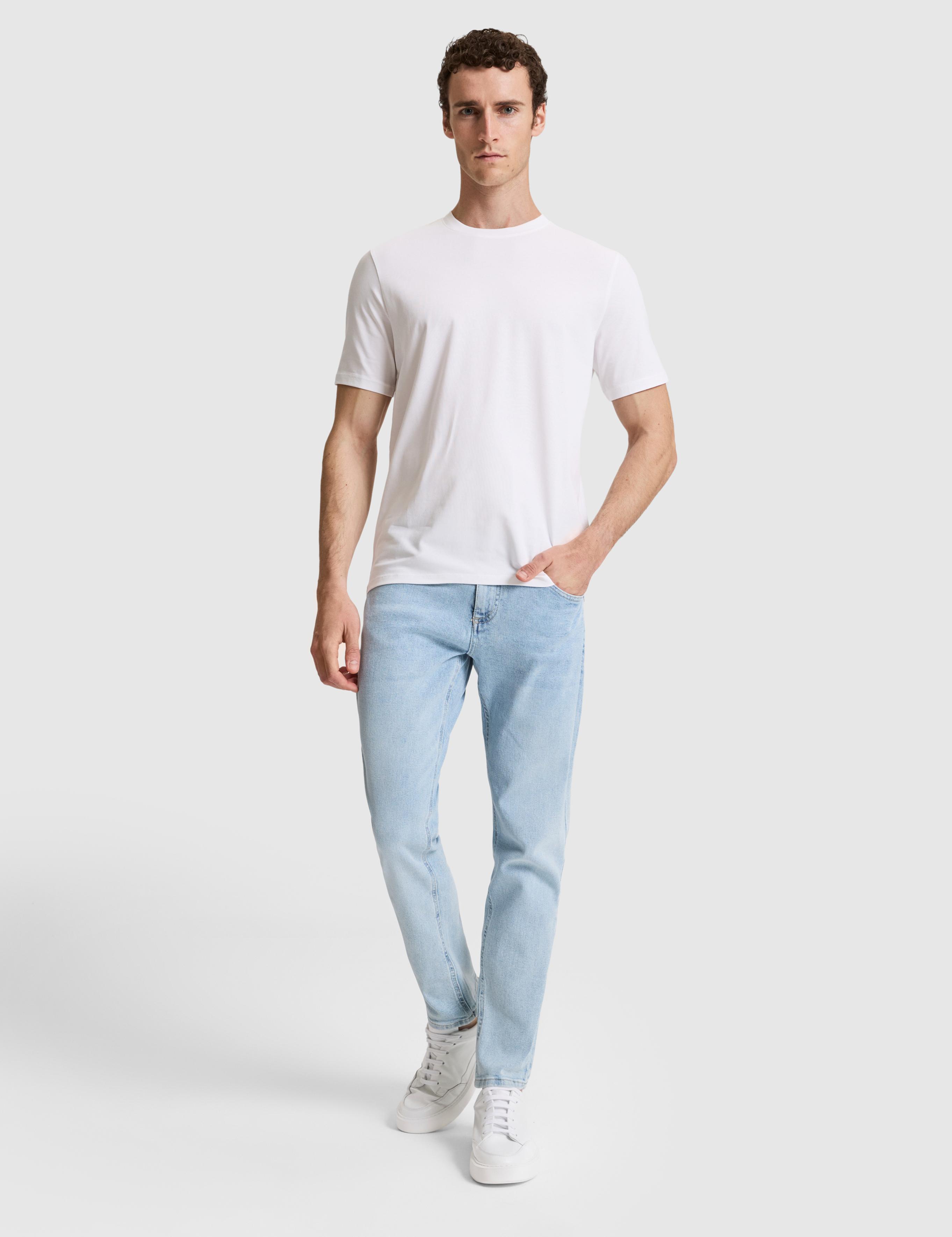 Ekru Regular Fit Bisiklet Yaka Tişört