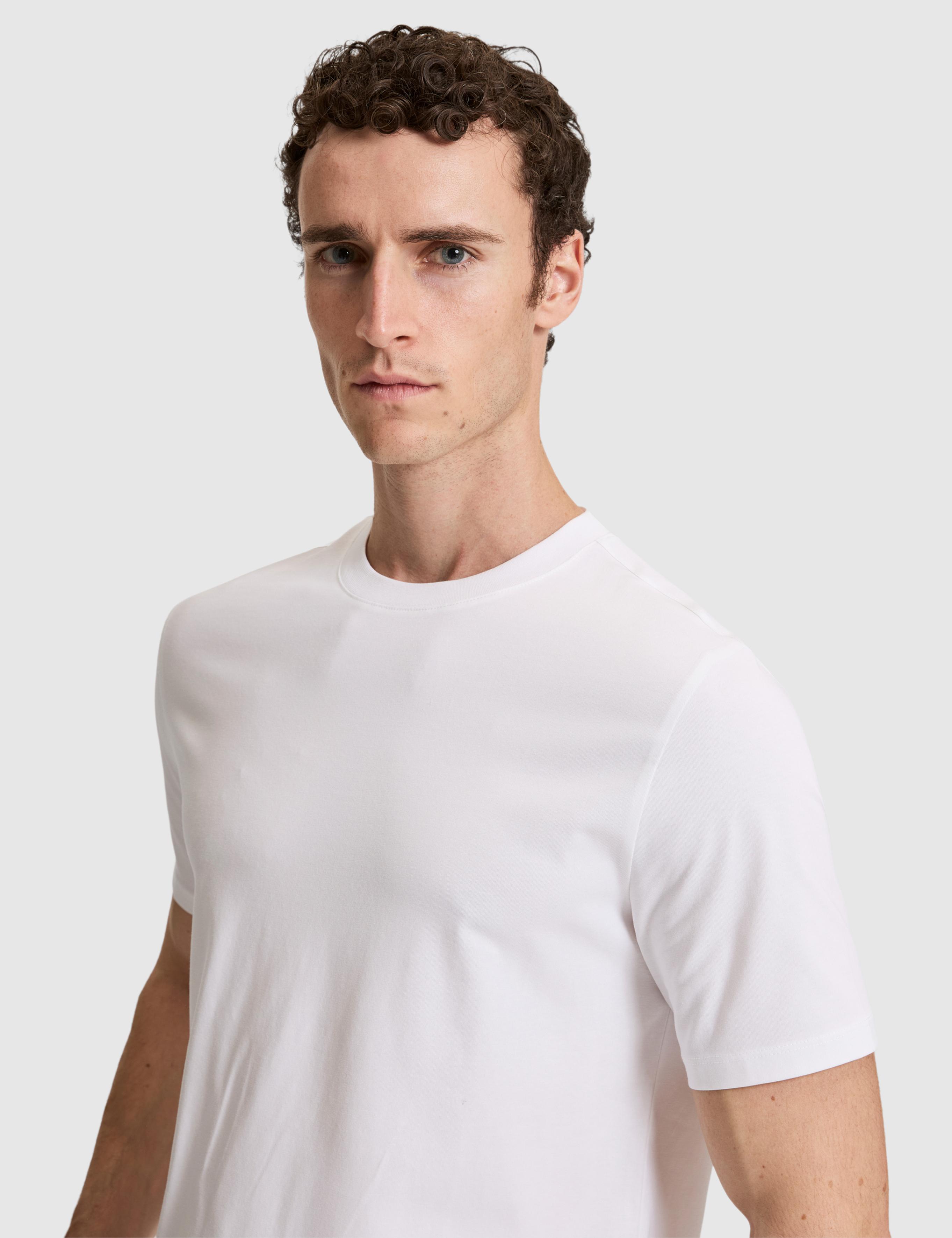 Ekru Regular Fit Bisiklet Yaka Tişört