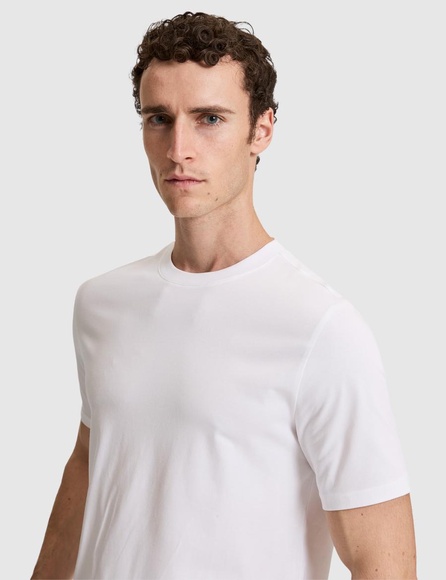 Ekru Regular Fit Bisiklet Yaka Tişört